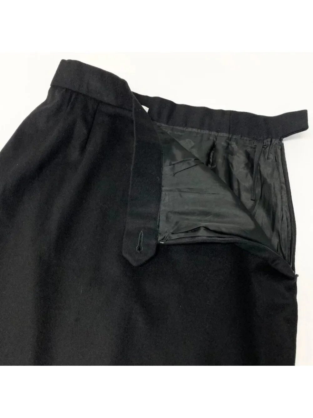 Dior Vintage Skirt Set Tailored Jacket Leather Piping Black